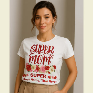 Super-Mama-Blumen-Dankeschön-Geschenk - Benutzerde T-Shirt