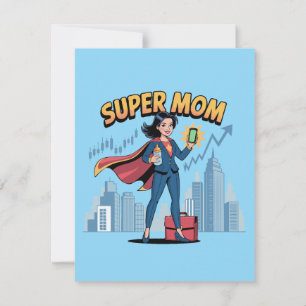 Super Mama Comic-Art für die berufstätige Superh Dankeskarte