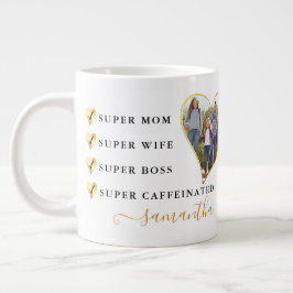 Super-Mama Ehefrau Boss Herz Foto Muttertag Jumbo-Tasse
