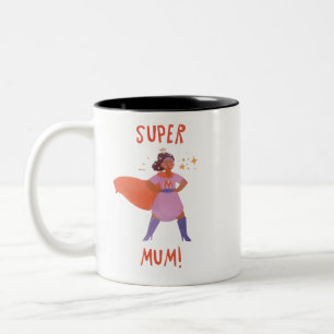 Super-Mama-ermutigender-Superheld-Mutter-Geschenk- Zweifarbige Tasse