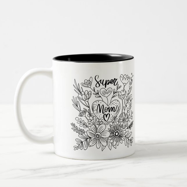 Super Mama Floral Tasse (Links)