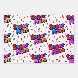 Super Mama Geschenkpapier Set