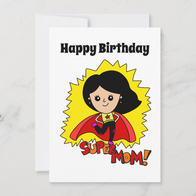 Super Mama Happy Birthday Einladung (Vorderseite)