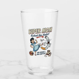 Super-Mama hat mit dem Rauchen aufgehört Glas