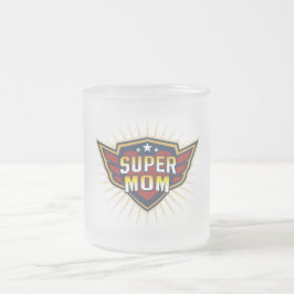 Super-Mama-Heldenschild-Flügel Beste Mama Aller Ze Mattglastasse