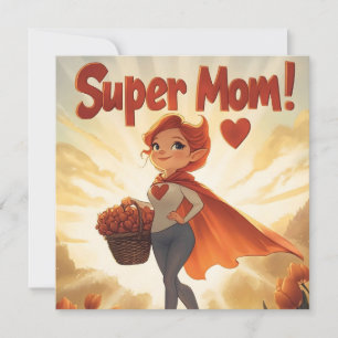Super-Mama-Illustration Feiertagskarte