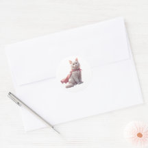 Super-Mama-Katzen-Held-Aufkleber – Süßes rosa Gesc