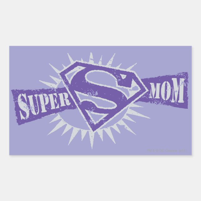 Super Mama Lila Sternexplosion Rechteckiger Aufkleber (Vorderseite)