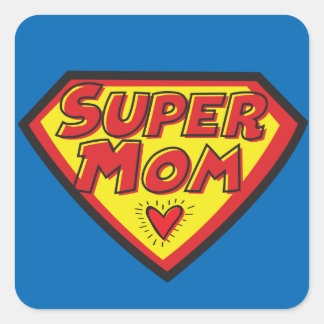 Super Mama - Matte, Quadratischer Aufkleber