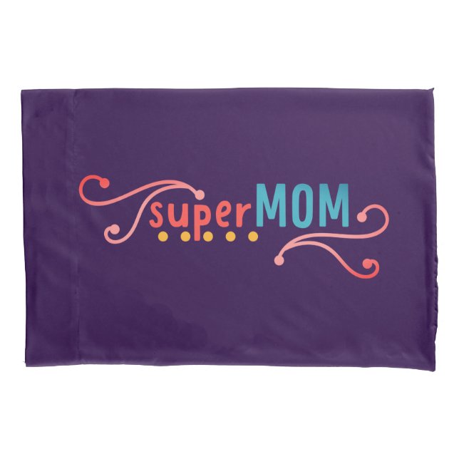 Super-Mama mit handgezogenen Grundformen  Kissenbezug (Vorderseite)