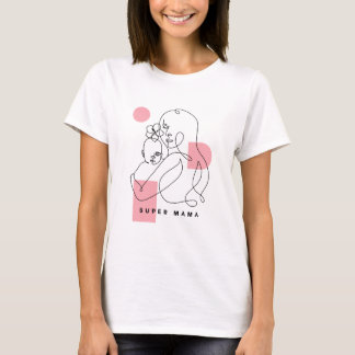 Super Mama Modern Abstract Design T-Shirt