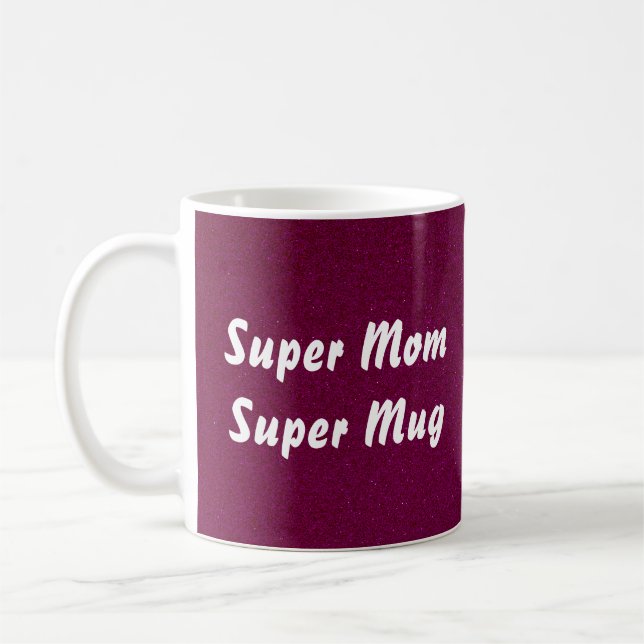 Super Mama Moderner abstrakter Glitzer lila Monogr Kaffeetasse (Links)