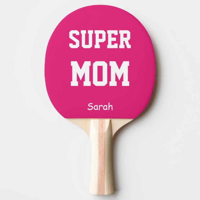 Super Mama Name Personalisiert Tischtennis Schläger (Vorderseite)