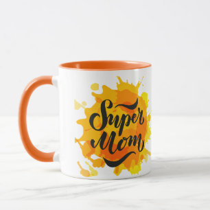 Super-Mama Orange und Gelbe Tasse