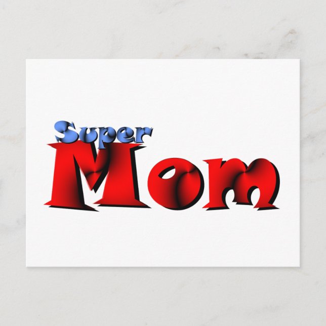 Super Mama Postcard Postkarte (Vorderseite)