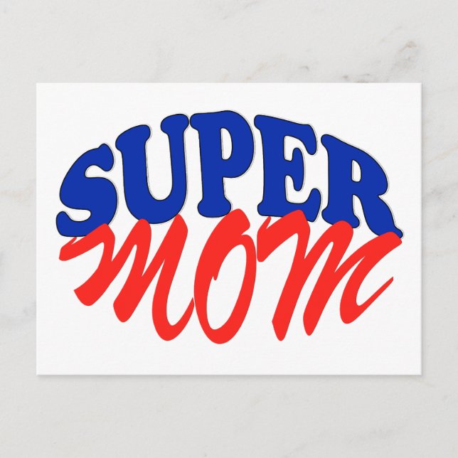 SUPER-MAMA POSTKARTE (Vorderseite)