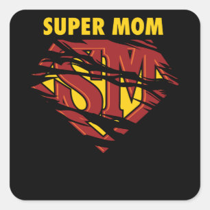 Super Mama Quadratischer Aufkleber