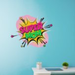 Super Mama Rosa Gelb, Pop Art 36" Wandaufkleber<br><div class="desc">Super Mama Great Pop Art Wall Decal - - Ändern Sie die Größe dieser Aufkleber durch Ändern der Decal Sheet - 4 Größen - von 12" x 12" auf 36" x 36" - Diese sind auf einem transparenten Hintergrund gedruckt, aber Sie können auf einen halbtransparenten oder vollständig weißen Hintergrund wechseln...</div>