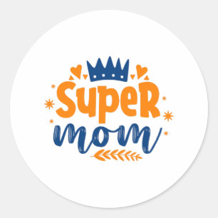 Super Mama Runder Aufkleber