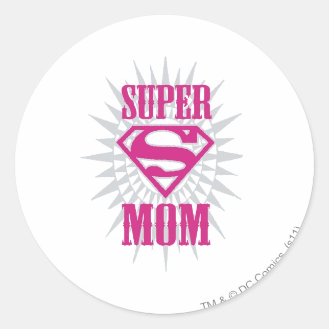 Super Mama Sternexplosion Runder Aufkleber (Vorderseite)