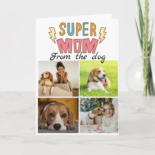 Super Mama...Vier Fotos, benutzerdefinierte Collag Dankeskarte (Vorderseite)