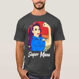 Super Mama Vintag Mütter Tag Sunset Retro Mama T-Shirt