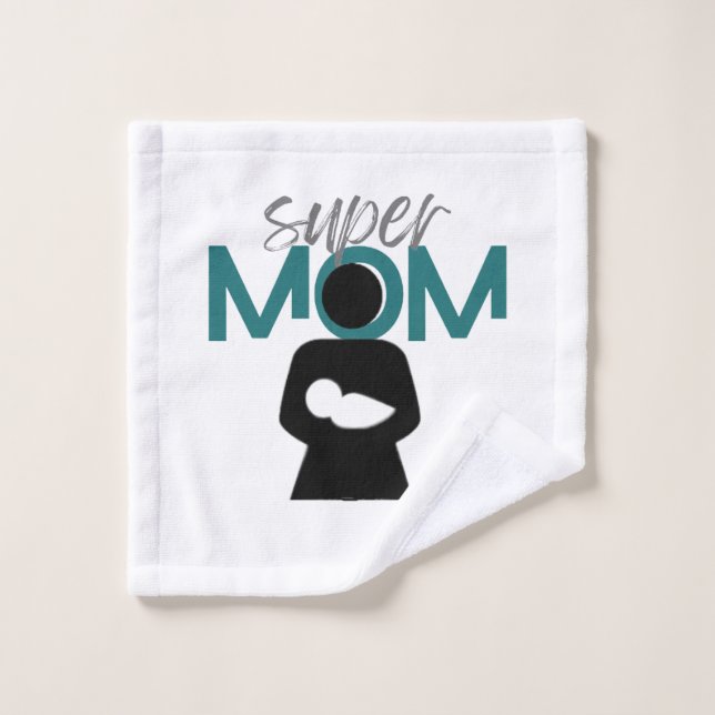 Super-Mama - Wash-Tuch Waschlappen (Waschlappen)