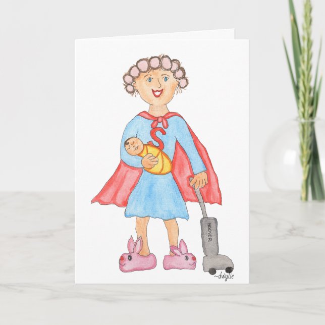 Super-Mama zum Muttertag Karte (Vorderseite)