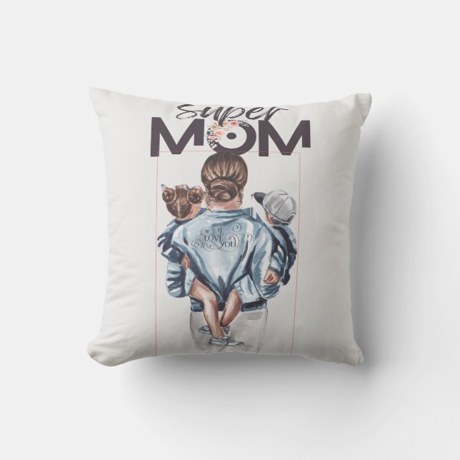 Super Maman - Coussin Décoratif (Recto)