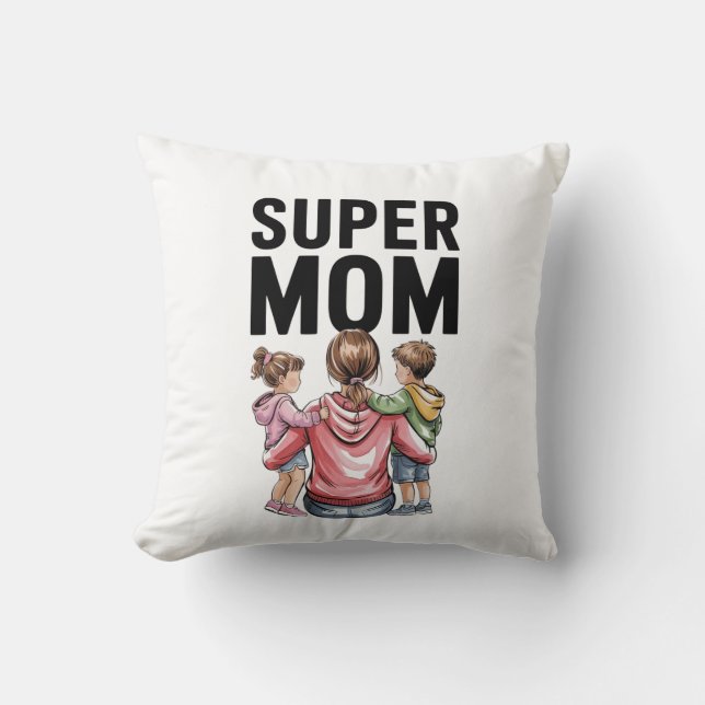 Super Maman Femme Fatigué Coussin (Recto)