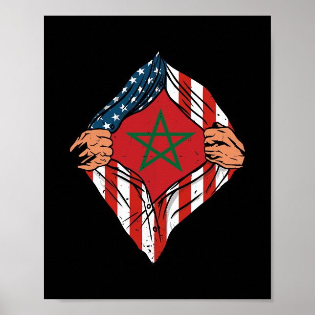 Super marokkanisches Kulturerbe Marokko Roots USA  Poster (Vorne)