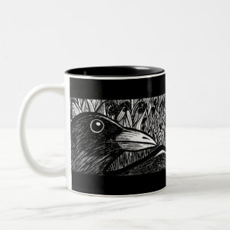 Super Mega- ultra glückliche Krähen-Tasse Zweifarbige Tasse