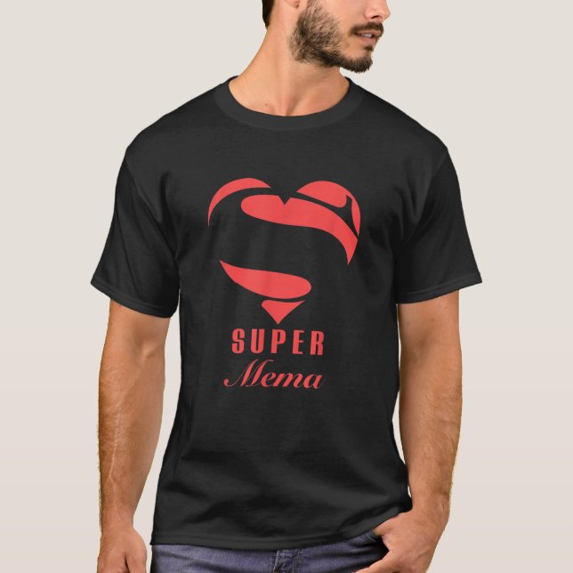 Super Mema Superhero Geschenk Weihnachtskostüm der T-Shirt (Vorderseite)