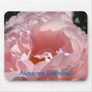 Super Mémé ! tapis de souris Rose Fleur Rose