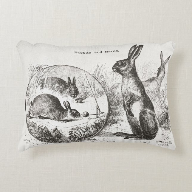 Super mignon coussin réversible lapin vintage! (Devant)