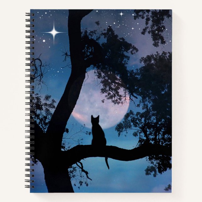 Super mignonne Carnet chat et lune (Devant)
