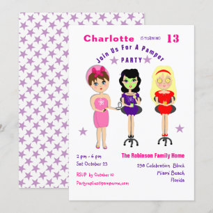 Super mignonne Pamper Party filles Invitations d'a