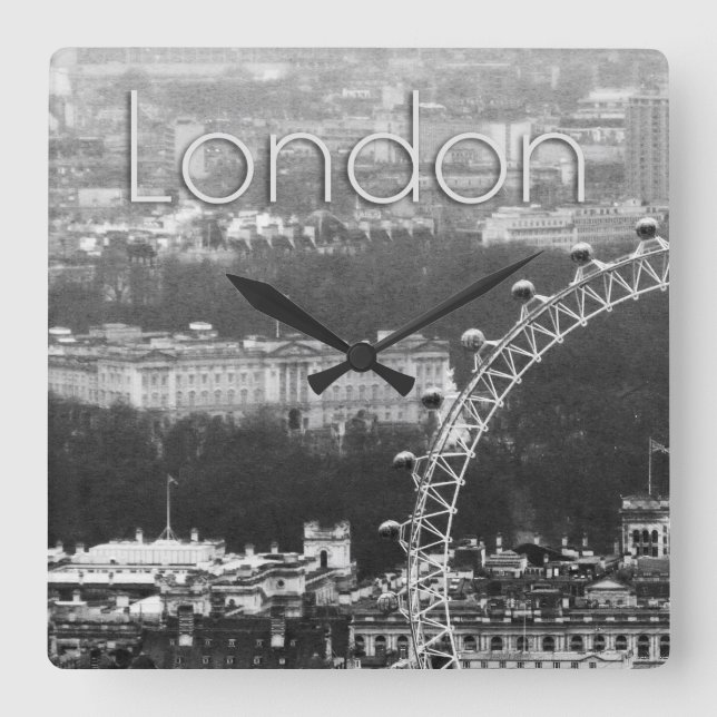 Super! Millennium Wheel London Quadratische Wanduhr (Vorderseite)