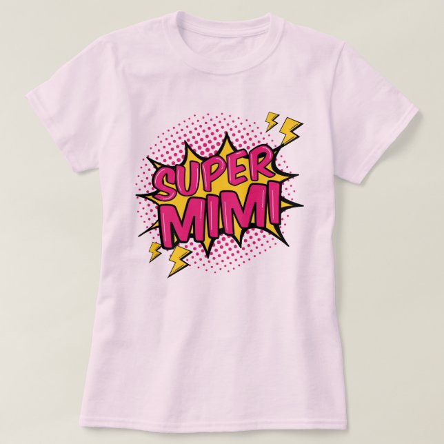 Super Mimi Comic Superhero T-Shirt (Design vorne)