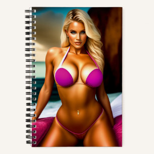 Super Modell posieren in Bikini Fantasy Notebook Notizbuch