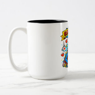 Super Mom: Die florale Superheldin Zweifarbige Tasse