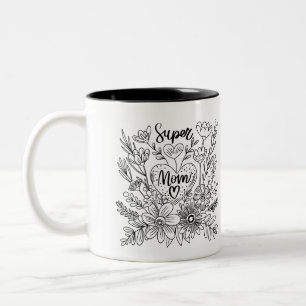 Super Mom Floral Mug