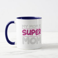 Super Mom gepunktete Typografie Blau Zweifarbig Ka