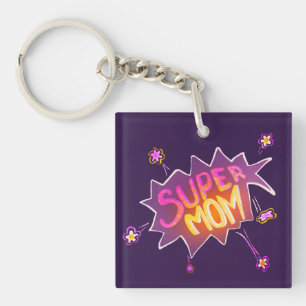 Super Mom Neon Flower Dessin de bulle