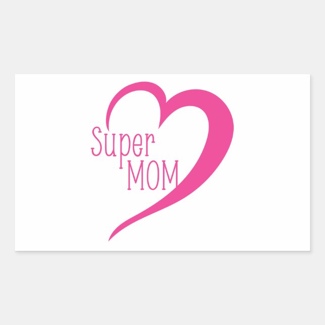 Super Mom Rechteckiger Aufkleber (Vorderseite)