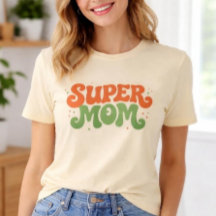 SUPER MOM Spielerei Retro Groovy Typografie