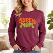 SUPER MOM Spielerei Retro Groovy Typografie