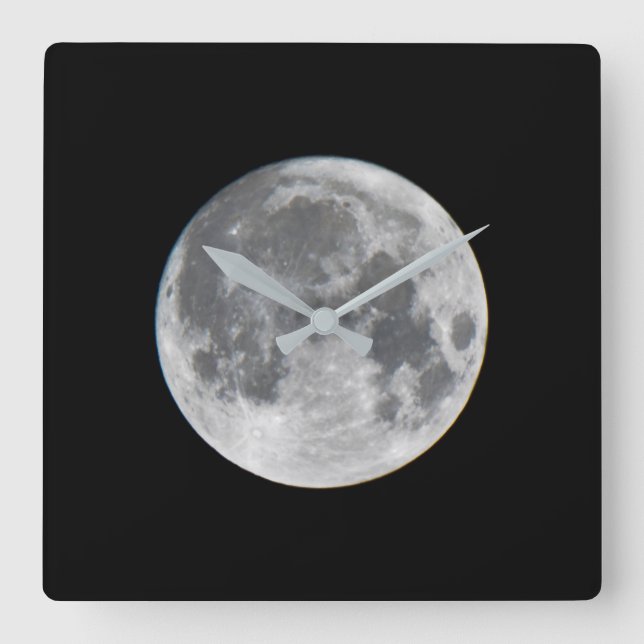 Super Moon | Mendota Heights Minnesota Quadratische Wanduhr (Vorderseite)