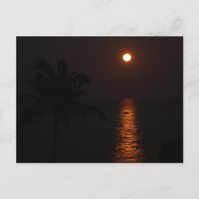 Super Moon über Ozean Postkarte (Vorderseite)
