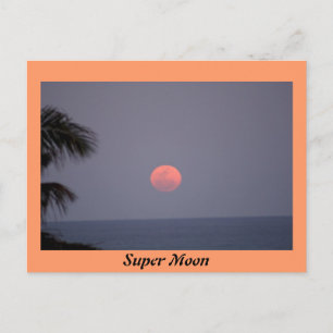 Super Moon über Ozean Postkarte